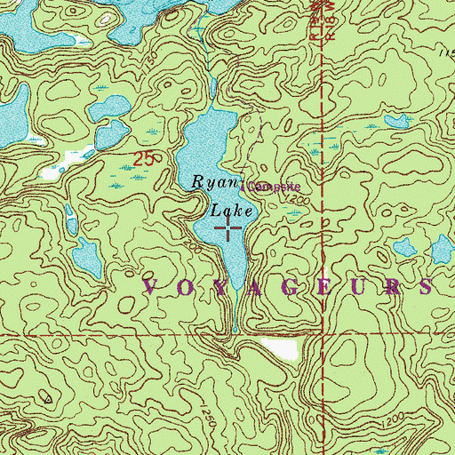 Topographic Map of Ryan Lake, MN