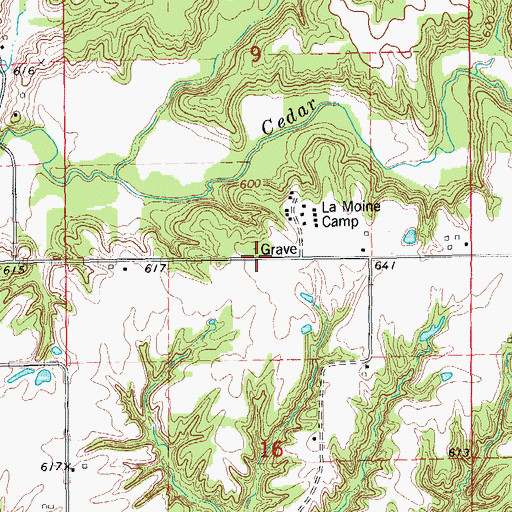 Topographic Map of Liberty Cemetery, IL
