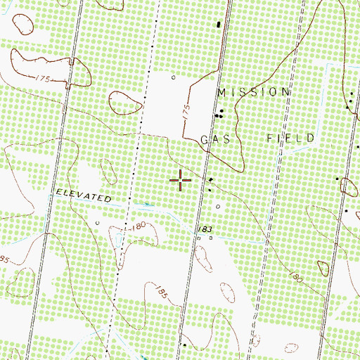 Topographic Map of Diaz / Villarreal Elementary School, TX