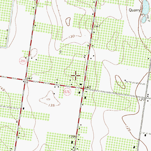 Topographic Map of Orlivero Garza Elementary School, TX
