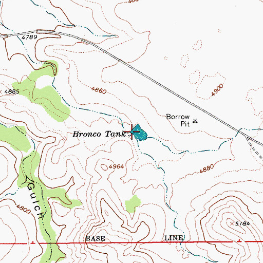 Topographic Map of Bronco Tank, AZ