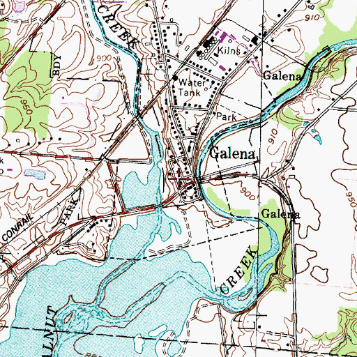 Topographic Map of Galena Post Office, OH