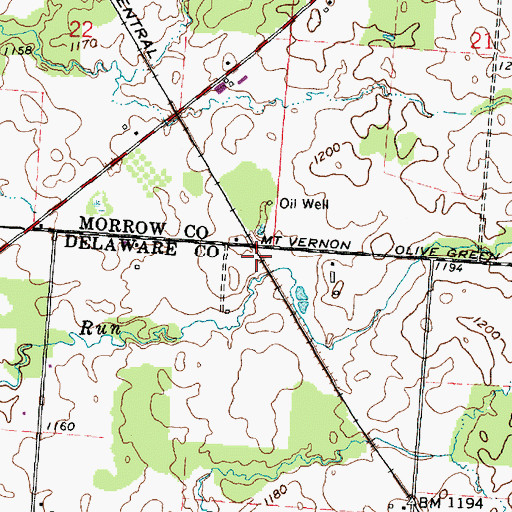 Topographic Map of Peerless Post Office (historical), OH