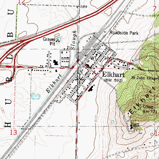 Topographic Map of Saint Patricks Church, IL