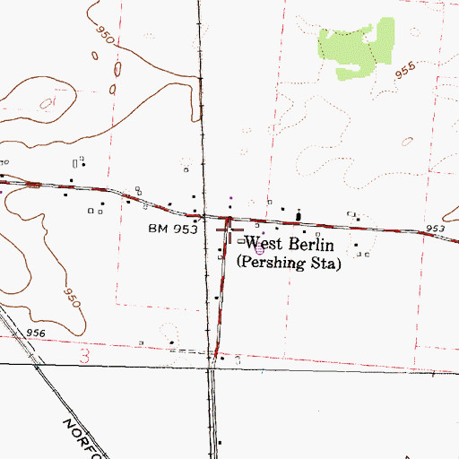 Topographic Map of West Berlin Post Office (historical), OH