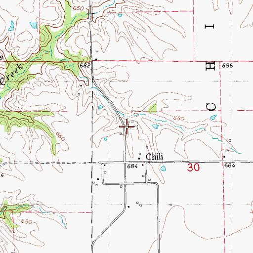 Topographic Map of Chili Cemetery, IL