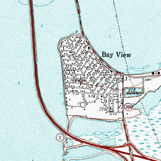Topographic Map of Bay View Post Office (historical), OH