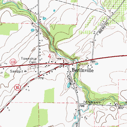 Topographic Map of Berlinville Post Office (historical), OH