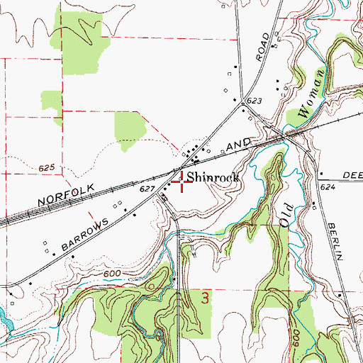 Topographic Map of Shinrock Post Office, OH