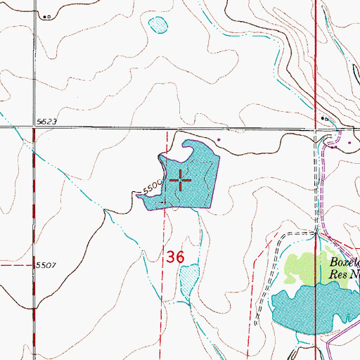 Topographic Map of Box I Reservoir Number 1, CO