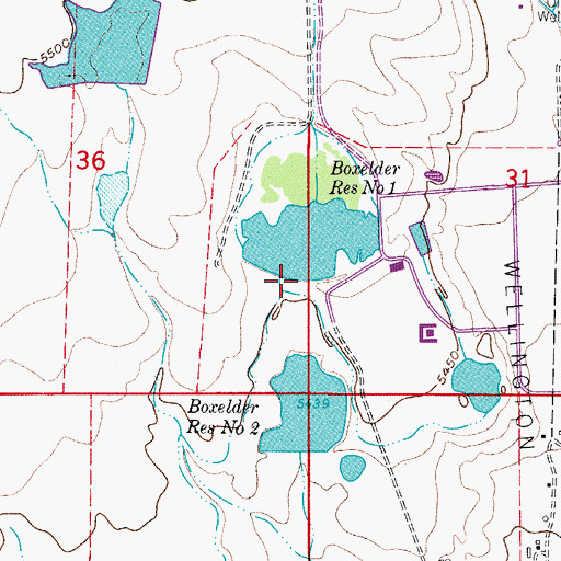 Topographic Map of Box Elder Number 1 Dam, CO