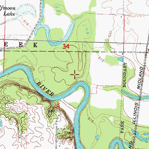 Topographic Map of Gurgens Park, IL