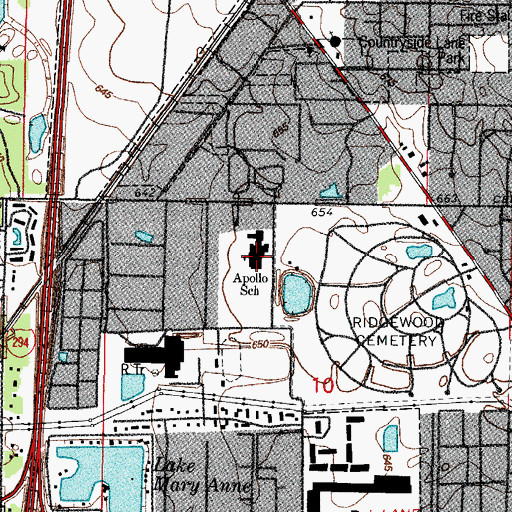 Topographic Map of Apollo Elementary School, IL