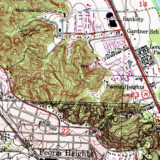 Topographic Map of Woods Park, IL