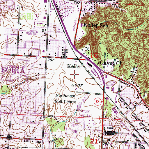 Topographic Map of Leo Donovan Golf Course, IL