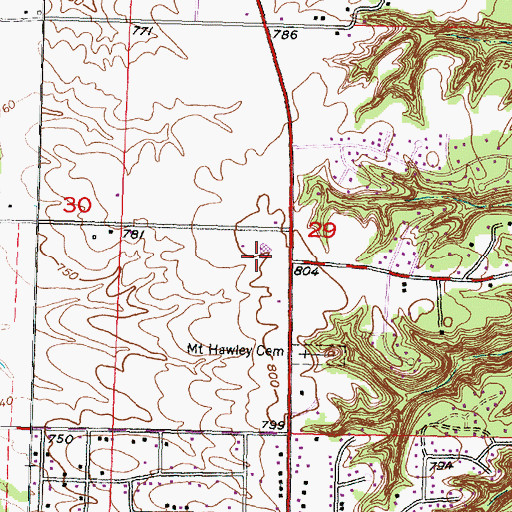 Topographic Map of Saint Judes Church, IL