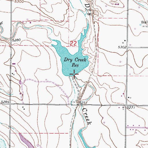 Topographic Map of Dry Creek Dam, CO
