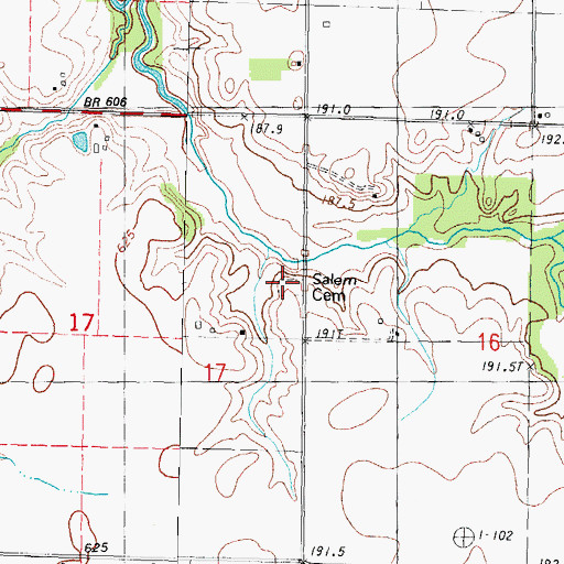 Topographic Map of Salem Cemetery, IL