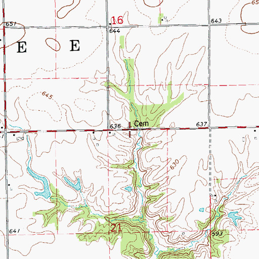 Topographic Map of Peirsol Cemetery, IL