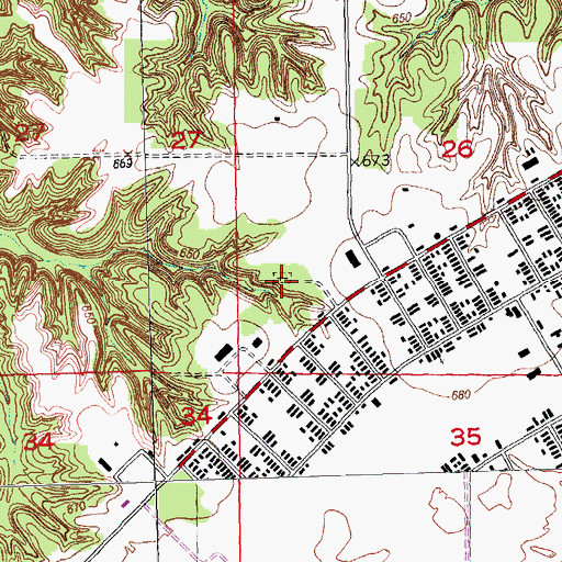 Topographic Map of Zoll Cemetery, IL