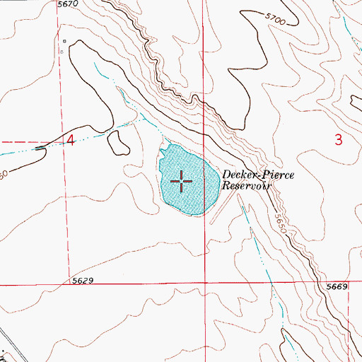 Topographic Map of Indian Creek Reservoir, CO