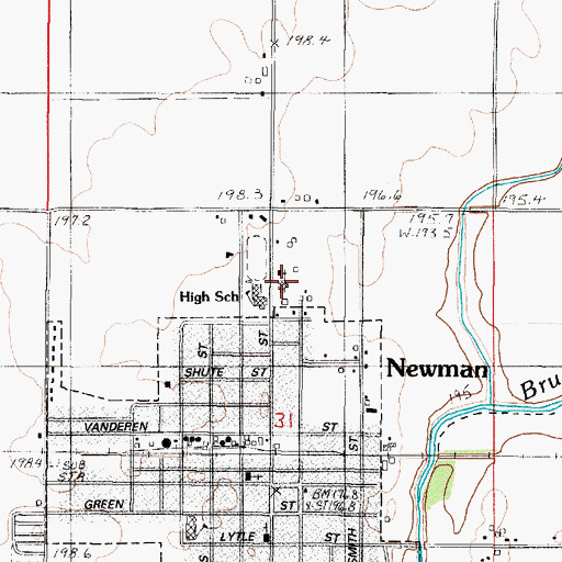 Topographic Map of Newman United Methodist Church, IL