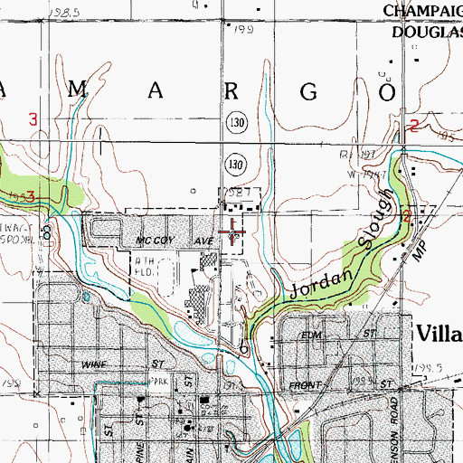 Topographic Map of First Christian Church, IL