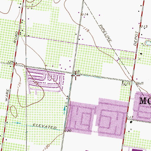 Topographic Map of Garza Elementary School, TX