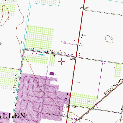 Topographic Map of Rayburn Elementary School, TX