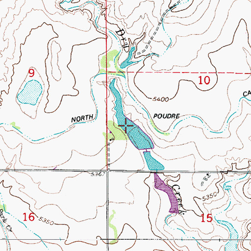 Topographic Map of Martin Seepage Reservoir Number 2, CO