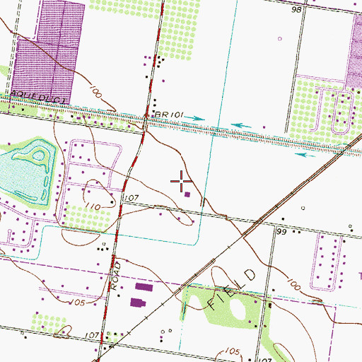 Topographic Map of Canterbury Elementary School, TX