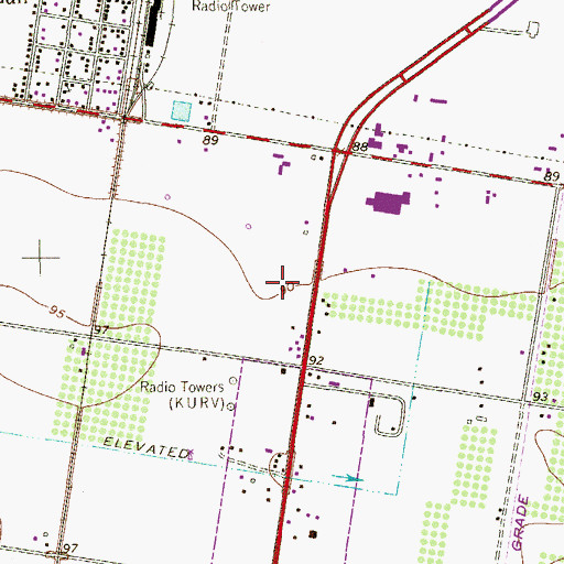 Topographic Map of Edinburg North High School, TX