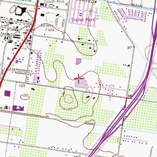Topographic Map of Edinburg High School, TX