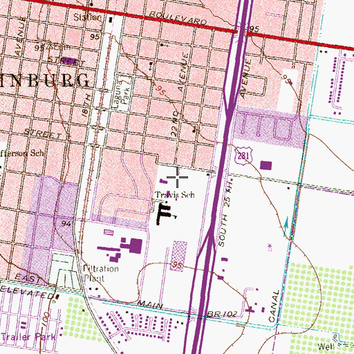Topographic Map of Memorial Park, TX