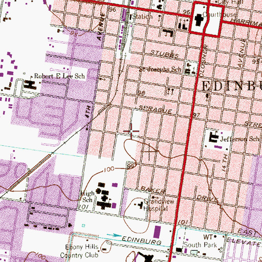 Topographic Map of Cenizo Park, TX