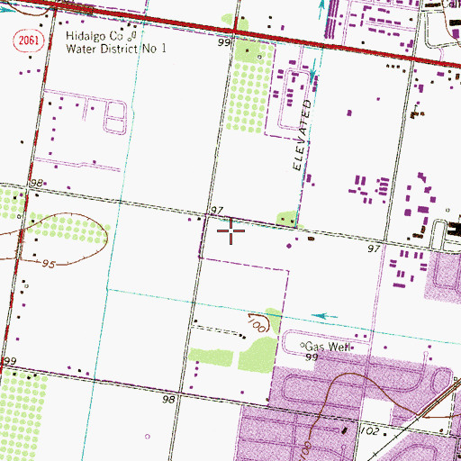 Topographic Map of Bicentennial Park, TX