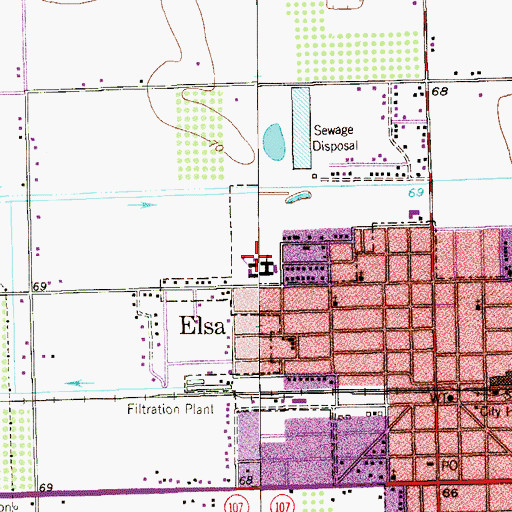 Topographic Map of Kennedy Elementary School, TX