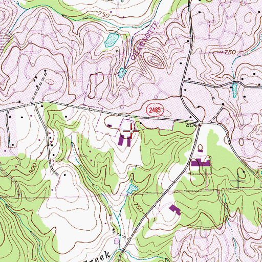 Topographic Map of David Cox Road Elementary School, NC