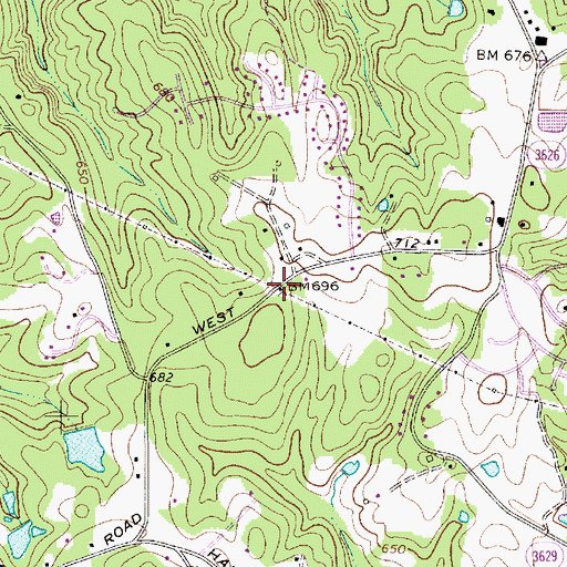 Topographic Map of Hawk Ridge Elementary School, NC