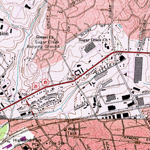 Topographic Map of Highland Renaissance Academy Elementary School, NC