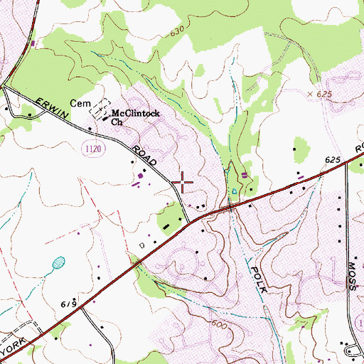 Topographic Map of Lake Wylie Elementary School, NC