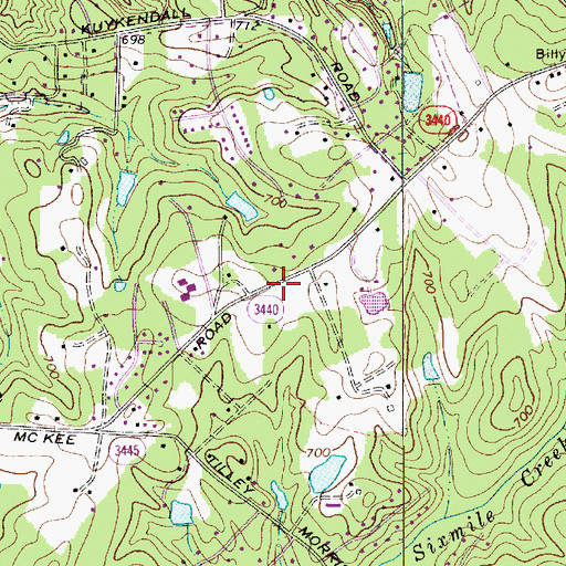 Topographic Map of McKee Road Elementary School, NC