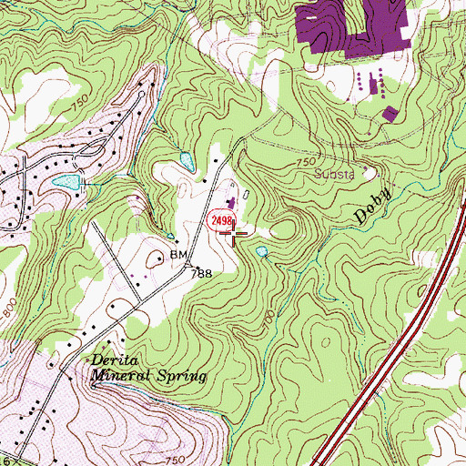Topographic Map of Nathaniel Alexander Elementary School, NC