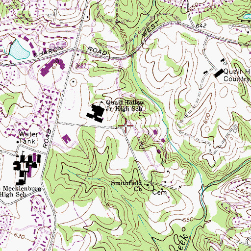 Topographic Map of Smithfield Elementary School, NC