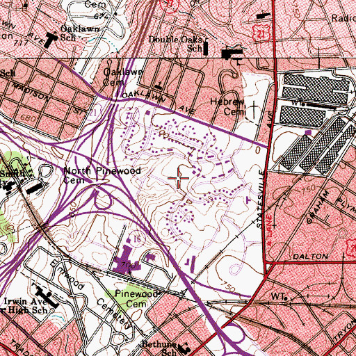 Topographic Map of Walter G Byers Elementary School, NC