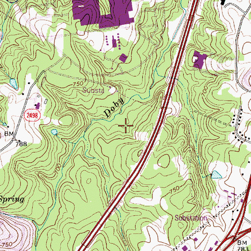 Topographic Map of James Martin Middle School, NC