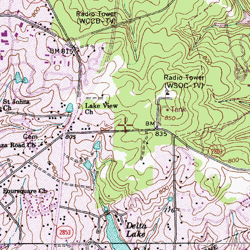 Topographic Map of Northridge Middle School, NC