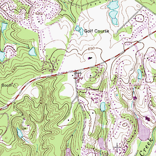 Topographic Map of South Charlotte Middle School, NC