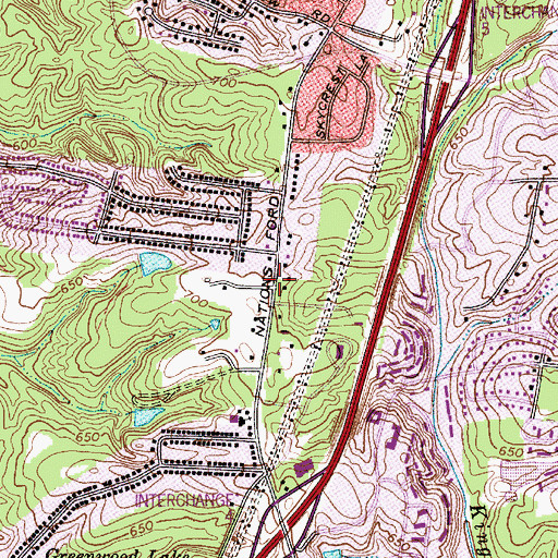 Topographic Map of E E Waddell High School, NC