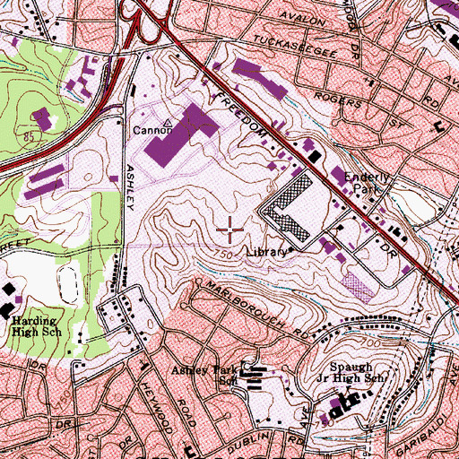 Topographic Map of Phillip O Berry Academy of Technology, NC